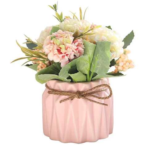HIASDFLS Simulazione Ortensia Pianta In Vaso Creativo Decorazione Desktop Per La Casa Regalo Di Nozze Rosa 3 HIASDFLS Simulazione Ortensia Pianta In Vaso Creativo Decorazione Desktop Per La Casa Regalo Di Nozze Rosa