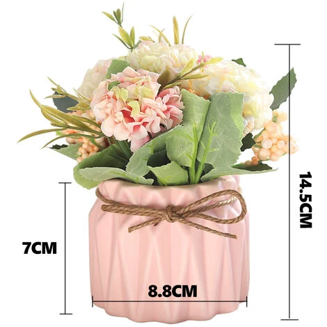 HIASDFLS Simulazione Ortensia Pianta In Vaso Creativo Decorazione Desktop Per La Casa Regalo Di Nozze Rosa 4 HIASDFLS Simulazione Ortensia Pianta In Vaso Creativo Decorazione Desktop Per La Casa Regalo Di Nozze Rosa - immagine 2