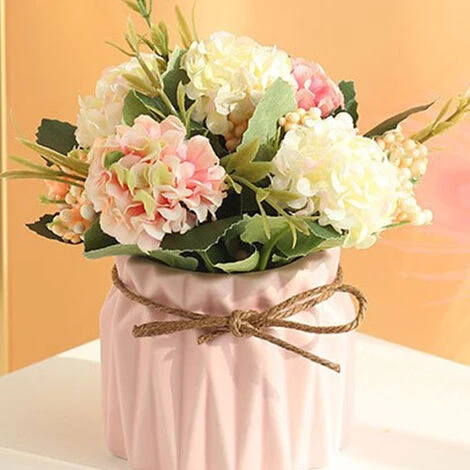 HIASDFLS Simulazione Ortensia Pianta In Vaso Creativo Decorazione Desktop Per La Casa Regalo Di Nozze Rosa 5 HIASDFLS Simulazione Ortensia Pianta In Vaso Creativo Decorazione Desktop Per La Casa Regalo Di Nozze Rosa - immagine 3