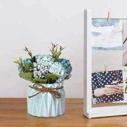 HIASDFLS Simulazione Ortensia Pianta In Vaso Creativo Decorazione Desktop Per La Casa Regalo Di Nozze Blu -Negozio Piante artificiali economico 59384157 4