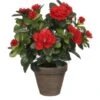 Azalea Rossa Artificiale In Vaso Grigio ø11,5cmx27x20cm -Negozio Piante artificiali economico 59418436 1