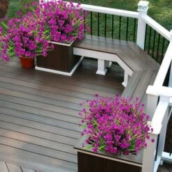 8 Pezzi Piante Da Fiori Artificiali Resistenti Ai Raggi UV All'aperto, 8 Rami Finti Plastica Fiordaliso Verde Arbusti Piante Fioriera Da Appendere All'aperto Per Interni Cucina Casa Matrimonio Ufficio -Negozio Piante artificiali economico 63853450 3