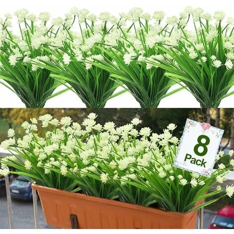8 Pezzi Piante Da Fiori Artificiali Resistenti Ai Raggi UV All'aperto, 8 Rami Finti Plastica Fiordaliso Verde Arbusti Piante Fioriera Da Appendere All'aperto Per Interni Cucina Casa Matrimonio Ufficio 3 8 Pezzi Piante Da Fiori Artificiali Resistenti Ai Raggi UV All'aperto, 8 Rami Finti Plastica Fiordaliso Verde Arbusti Piante Fioriera Da Appendere All'aperto Per Interni Cucina Casa Matrimonio Ufficio