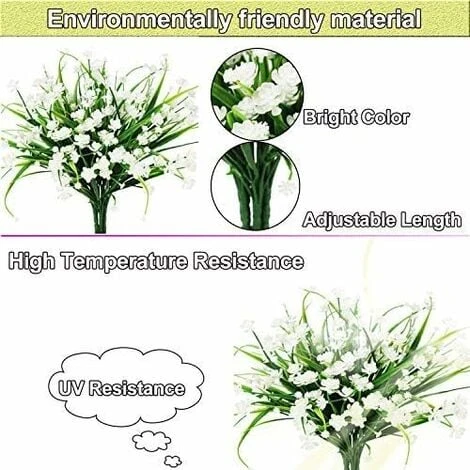 8 Pezzi Piante Da Fiori Artificiali Resistenti Ai Raggi UV All'aperto, 8 Rami Finti Plastica Fiordaliso Verde Arbusti Piante Fioriera Da Appendere All'aperto Per Interni Cucina Casa Matrimonio Ufficio 4 8 Pezzi Piante Da Fiori Artificiali Resistenti Ai Raggi UV All'aperto, 8 Rami Finti Plastica Fiordaliso Verde Arbusti Piante Fioriera Da Appendere All'aperto Per Interni Cucina Casa Matrimonio Ufficio - immagine 2