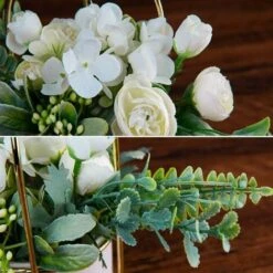 Fiori Artificiali Con Vaso Piante Artificiali Fiori Bonsai In Vaso Di Ceramica Fiori Di Plastica Piante Finte Per La Decorazione Domestica (bianco) -Negozio Piante artificiali economico 66561636 5