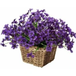 Fiore Viola Artificiale, 6 Pezzi Fiore Di Plastica Artificiale, Giardino Resistente Ai Raggi UV Per Esterni Vegetazione Arbusti Piante Indoor Outdoor Hanging Pianta Decorativa Per La Casa (Viola) -Negozio Piante artificiali economico 67411000 3