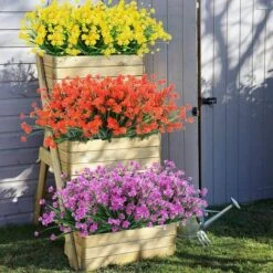 LYCXAMES Piante E Fiori Artificiali Per Esterni Resistenti Ai Raggi UV - Fucsia 8 PZ -Negozio Piante artificiali economico 67908988 5