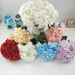 Bouquet Di Ortensie Di Fiori Artificiali Da 10 Pezzi, Con Stelo Staccabile Lungo 10 Pezzi Per Matrimonio, Casa, Hotel, Composizione Floreale - Champagne -Negozio Piante artificiali economico 67910833 4
