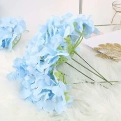 10 Pezzi Di Fiori Artificiali Di Ortensie Bouquet, Con 10 Pezzi Di Stelo Lungo Staccabile Per Matrimonio, Casa, Hotel, Composizione Floreale - Blu -Negozio Piante artificiali economico 67911528 4
