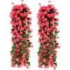 Confezione Da 2 Fiori Artificiali Edera Piante Artificiali All'aperto, Ufficio, Decorazioni Per La Casa, Feste In Giardino, Matrimonio, Rosa Rossa, Rosa Rossa -Negozio Piante artificiali economico 71376565 1