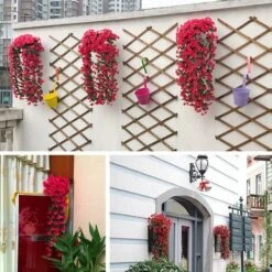 Confezione Da 2 Fiori Artificiali Edera Piante Artificiali All'aperto, Ufficio, Decorazioni Per La Casa, Feste In Giardino, Matrimonio, Rosa Rossa, Rosa Rossa -Negozio Piante artificiali economico 71376565 4