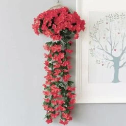 Confezione Da 2 Fiori Artificiali Edera Piante Artificiali All'aperto, Ufficio, Decorazioni Per La Casa, Feste In Giardino, Matrimonio, Rosa Rossa, Rosa Rossa -Negozio Piante artificiali economico 71376565 5