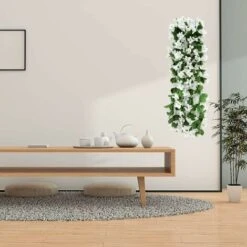 2 Pz 70 Cm Edera Artificiale Fiori Artificiali Per Matrimoni All'aperto Piante Artificiali Per Ufficio, Decorazioni Per La Casa, Giardino, Feste, Matrimoni, Fiori Bianchi -Negozio Piante artificiali economico 71376864 4
