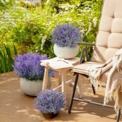 9 Steli Finta Lavanda Viola Pianta Finta Fiori Viola Per La Reception Domestica, L'ufficio, L'arredamento Del Patio O L'arredamento Di Nozze Fai-da-te -Negozio Piante artificiali economico 71379687 4