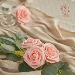READCLY-Fiori Artificiali, 25 Rose Artificiali Realistiche Per Bouquet Da Sposa, Decorazioni Per La Casa -Negozio Piante artificiali economico 72196704 2