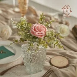 READCLY-Fiori Artificiali, 25 Rose Artificiali Realistiche Per Bouquet Da Sposa, Decorazioni Per La Casa -Negozio Piante artificiali economico 72196704 3