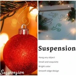 READCLY-Gancio Per Ornamenti Di Natale, Gancio Per Albero Di Natale, Gancio In Metallo A Forma Di S, Ganci A Forma Di S, 5 2,5 CM, 80 Ganci (oro, Rosso, Verde, Argento, 20 Per Colore) -Negozio Piante artificiali economico 72196975 4