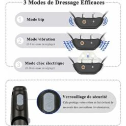 Doppio Collare Da Addestramento Per Cani Ricaricabile, Telecomando Da 1000 M, Blocco Pulsanti E Impermeabile IP67, Collare Elettrico Con Modalità Vibrazione, Shock E Suono - 2 Pezzi (grigio) -Negozio Piante artificiali economico 78584586 4