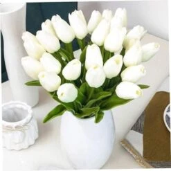 RHAFAYRE Confezione Da 10 Tulipani Artificiali Da 34 Cm Per Interni Esterni Matrimoni Cucina Ufficio Bar Casa (Bianco) 10 RHAFAYRE Confezione Da 10 Tulipani Artificiali Da 34 Cm Per Interni Esterni Matrimoni Cucina Ufficio Bar Casa (Bianco) -Negozio Piante artificiali economico 80396869 4