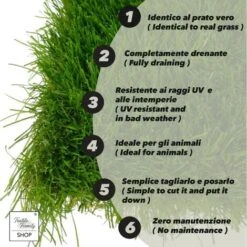 Prato Sintetico WINDSOR © Erba Finta Tappeto Manto Giardino Realistico 5 Sfumature Qualità Extra KIT Campione 20-30-40-50 Mm. 10 Prato Sintetico WINDSOR © Erba Finta Tappeto Manto Giardino Realistico 5 Sfumature Qualità Extra KIT Campione 20-30-40-50 Mm. -Negozio Piante artificiali economico 81384632 4
