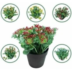 Simulazione Di Piante Acquatiche In Vaso Di Eucalipto Foglie Di Eucalipto Dipinte In Vaso E Piante Verdi (rosa Rossa) -Negozio Piante artificiali economico 85901047 3