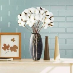 Ramo Di Cotone Stelo Naturale Fattoria Fiori Secchi Rami Di Cotone Pianta Di Cotone Fiori Secchi Artificiali (20 Pezzi). -Negozio Piante artificiali economico 85912303 5