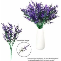 Fiori Di Lavanda Artificiali, Decorazioni Per Bouquet Di Fiori Artificiali, Piante Artificiali Finte Per La Decorazione Del Giardino Di Nozze All'aperto Per Interni - 6 Pezzi/viola -Negozio Piante artificiali economico 85913474 3