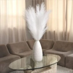 3 Set Erba Della Pampas Artificiale Decorative: 110cm Erba Di Pampa Finta Grandi Alte Essiccata Fiori Boho Bianco Piume Naturale Secchi Per Decorazioni Natale Casa Nozze Interno -Negozio Piante artificiali economico 87105751 5