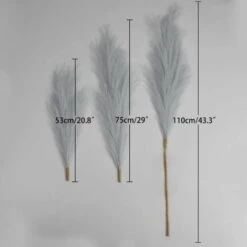 3 Pezzi Erba Della Pampas Secca Decorative, 110 Cm Pampas Decorative Alte Piume Decorative Per Vaso, Boho Grigio Colore, Per Decorazioni Natale Interno Casa Nozze -Negozio Piante artificiali economico 87220617 5
