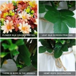 HIASDFLS Piante Finte Da Esterno, Vaso Di Fiori Finto, 1 Pezzo Di Fiori Artificiali Con Vaso, Con Vasi Di Fiori In Plastica, Realistici, Per Soggiorno, Camera Da Letto, Matrimonio (10,5 X 17 Cm, Giall -Negozio Piante artificiali economico 88132465 3