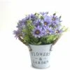 HIASDFLS Fiori Artificiali Con Vaso, Pianta Artificiale Da Interno Con Vaso, 1 Pezzo Di Piante Finte Con Vaso In Metallo, Fiore In Plastica, Con Secchio In Metallo Vintage (viola) -Negozio Piante artificiali economico 88134764 1