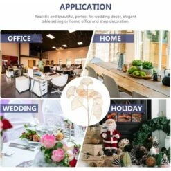 2pcs Foglie Artificiali Steli Ginkgo Finto Foglie Cave Raccoglie Piante In Plastica Rami Mazzi Composizione Floreale Per Vaso Da Matrimonio Decorazioni Per Ufficio E Casa Arancione -Negozio Piante artificiali economico 88941448 3