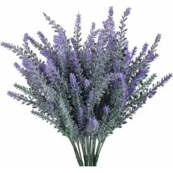 4 Pezzi Plastica Floccata Fiori Artificiali Lavanda Fascio Piante Finte Matrimonio Sposa Bouquet Interni Esterni Casa Cucina Ufficio Centrotavola Composizioni Decorazioni Natalizie