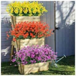 8 Fasci Di Fiori Finti Artificiali All'aperto Arbusti Piante Resistenti Ai Raggi UV Piante Di Plastica Piante Da Appendere All'aperto Per Interni Giardino Portico Fioriera Maria's House -Negozio Piante artificiali economico 92048448 4