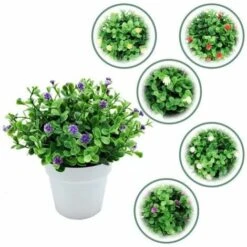 Piante Artificiali, Fiori Artificiali, Orchidee Di Simulazione, Piante In Vaso Di Eucalipto, Piante Verdi, Decorazioni Per La Casa, Decorazioni Per Finestre, Piccole Piante In Vaso Di Fiori (arancione -Negozio Piante artificiali economico 95221457 4