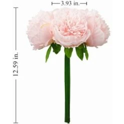 Mazzi Di Fiori Di Peonia Artificiale, 10 Pezzi Di Fiori Finti Di Peonia Di Seta Per Centrotavola Di Decorazioni Per Davanzali Di Hotel, Casa, Ufficio, Matrimoni (rosa Chiaro) -Negozio Piante artificiali economico 95222518 5