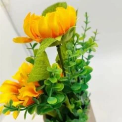 GTA 2 Pezzi Girasoli Artificiali In Vaso, Fiori Finti In Vaso Centrotavola Di Fiori Artificiali Pianta Artificiale Per La Decorazione Della Festa Nuziale -Negozio Piante artificiali economico 95748737 3