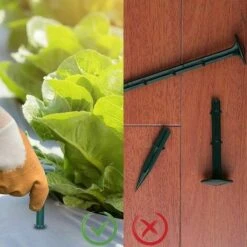Per Giardino Per Panno Per Erbacce Protezione UV (100 Pezzi Verde)Picchetti Di Fissaggio Da Giardino In Plastica2 -Negozio Piante artificiali economico 95768213 3