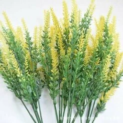 Lotti Fiori Artificiali Di Plastica Gialla Lavanda Fiori Finti Gialli Artificiali Decorazione Per Feste, Matrimoni, Casa, Ristorante -Negozio Piante artificiali economico 95789552 4