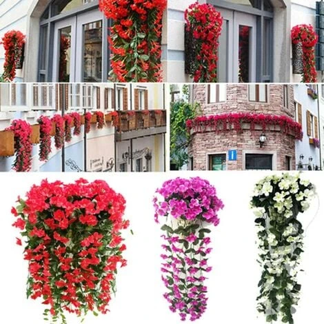 2x Piante Artificiali Edera Rampicante Piante Rampicanti Foglia Artificiale Vite Decorazione Floreale Viola, Viola Scuro 7 2x Piante Artificiali Edera Rampicante Piante Rampicanti Foglia Artificiale Vite Decorazione Floreale Viola, Viola Scuro - immagine 5