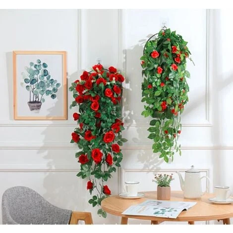 1 Pz 90 Cm Ghirlanda Di Rose Artificiali Rosse Fiori Finti Ghirlanda Di Edera Piante Appese Decorazione Di Nozze 3 1 Pz 90 Cm Ghirlanda Di Rose Artificiali Rosse Fiori Finti Ghirlanda Di Edera Piante Appese Decorazione Di Nozze