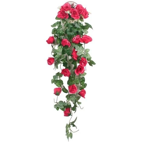 1 Pz 90 Cm Ghirlanda Di Rose Artificiali Rosse Fiori Finti Ghirlanda Di Edera Piante Appese Decorazione Di Nozze 5 1 Pz 90 Cm Ghirlanda Di Rose Artificiali Rosse Fiori Finti Ghirlanda Di Edera Piante Appese Decorazione Di Nozze - immagine 3