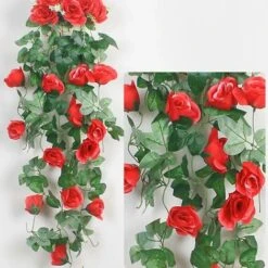 1 Pz 90 Cm Ghirlanda Di Rose Artificiali Rosse Fiori Finti Ghirlanda Di Edera Piante Appese Decorazione Di Nozze 11 1 Pz 90 Cm Ghirlanda Di Rose Artificiali Rosse Fiori Finti Ghirlanda Di Edera Piante Appese Decorazione Di Nozze -Negozio Piante artificiali economico 95930924 5
