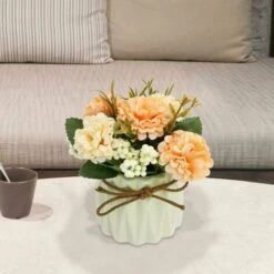 Fiori Di Ortensia Artificiale In Vaso Con Vaso In Ceramica, Varietà Di Palline Di Fiori In Seta Finta Bonsai Per Arredamento Camera Da Letto Interni, Matrimoni, Scrivania, Decorazioni Per Davanzali (V -Negozio Piante artificiali economico 96216624 5