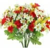 LITZEE Fiori Artificiali 4 Mazzo Di Bouquet Di Fiori Artificiali 28 Teste, Simpatico Fiore Margherita Finto Per Uso Esterno Matrimonio Casa Giardino Decor (Rosso) -Negozio Piante artificiali economico 96298245 1