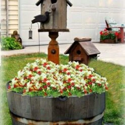 LITZEE Fiori Artificiali 4 Mazzo Di Bouquet Di Fiori Artificiali 28 Teste, Simpatico Fiore Margherita Finto Per Uso Esterno Matrimonio Casa Giardino Decor (Rosso) -Negozio Piante artificiali economico 96298245 4