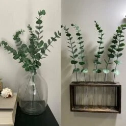 Confezione Da 10 Foglie Di Eucalipto Artificiali Dal Tocco Realistico - Rami Di Fiori Artificiali Per Bouquet Da Sposa, Decorazioni Per La Casa (grigio Verde) -Negozio Piante artificiali economico 97077047 4