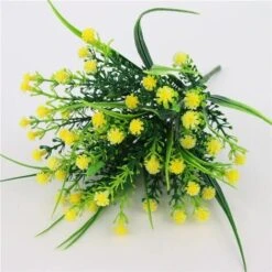 Pezzo Gypsophila Artificiale Fiore Colore Giallo