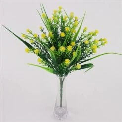 Pezzo Gypsophila Artificiale Fiore Colore Giallo -Negozio Piante artificiali economico 97236878 3