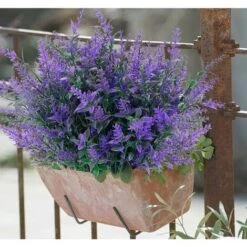 Fiori Artificiali Da Esterno Piante Di Lavanda Finte Bouquet Artificiale In Plastica Resistente Ai Raggi UV Per La Decorazione Del Portico Del Giardino Di Casa All'aperto (viola) -Negozio Piante artificiali economico 98145300 3